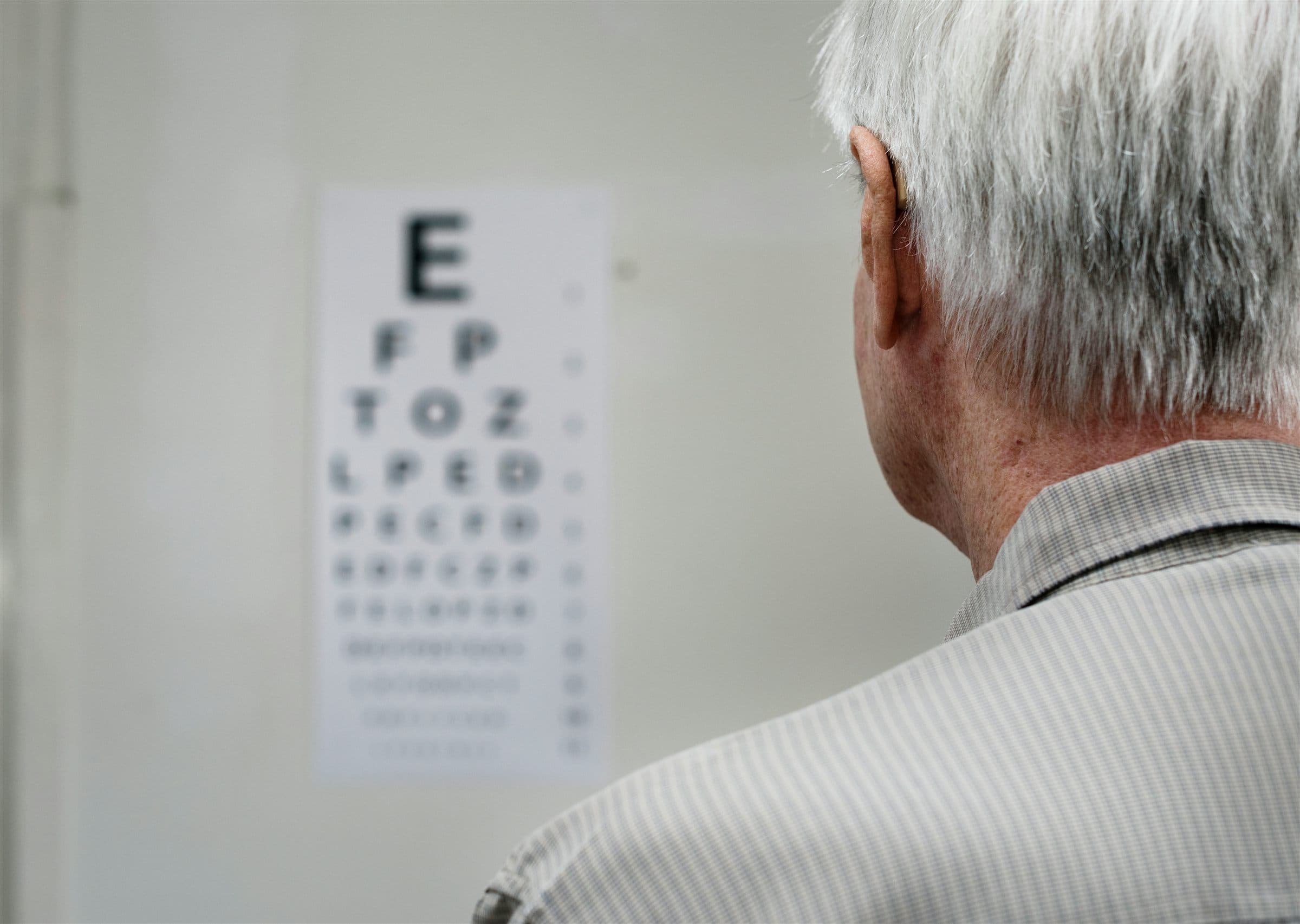 An older patient having their sight tested